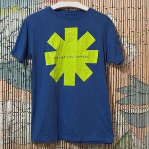 Red Hot Chili Peppers Star of Affinity 100% Cotton T-Shirt, Blue, Medium